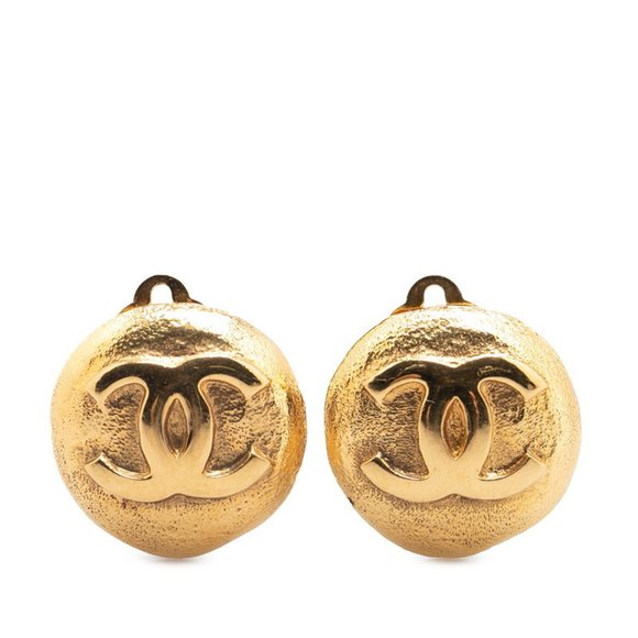 Vintage Chanel Coco Mark Earrings, Gold Plated, Women's, CHANEL - Picture 1 of 4